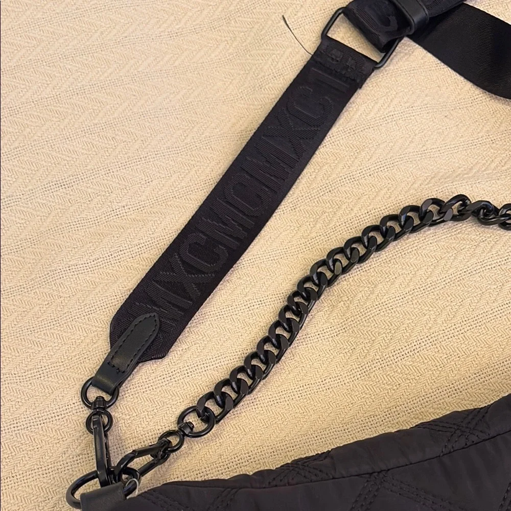 NWT Steve Madden Black quilted Crossbody Bag short chain & adjustable long strap